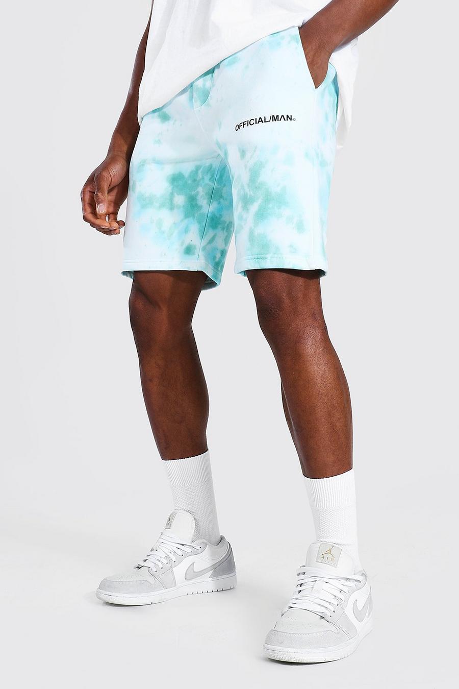 Green Man Official Tie Dye Regular Fit Jersey Shorts image number 1