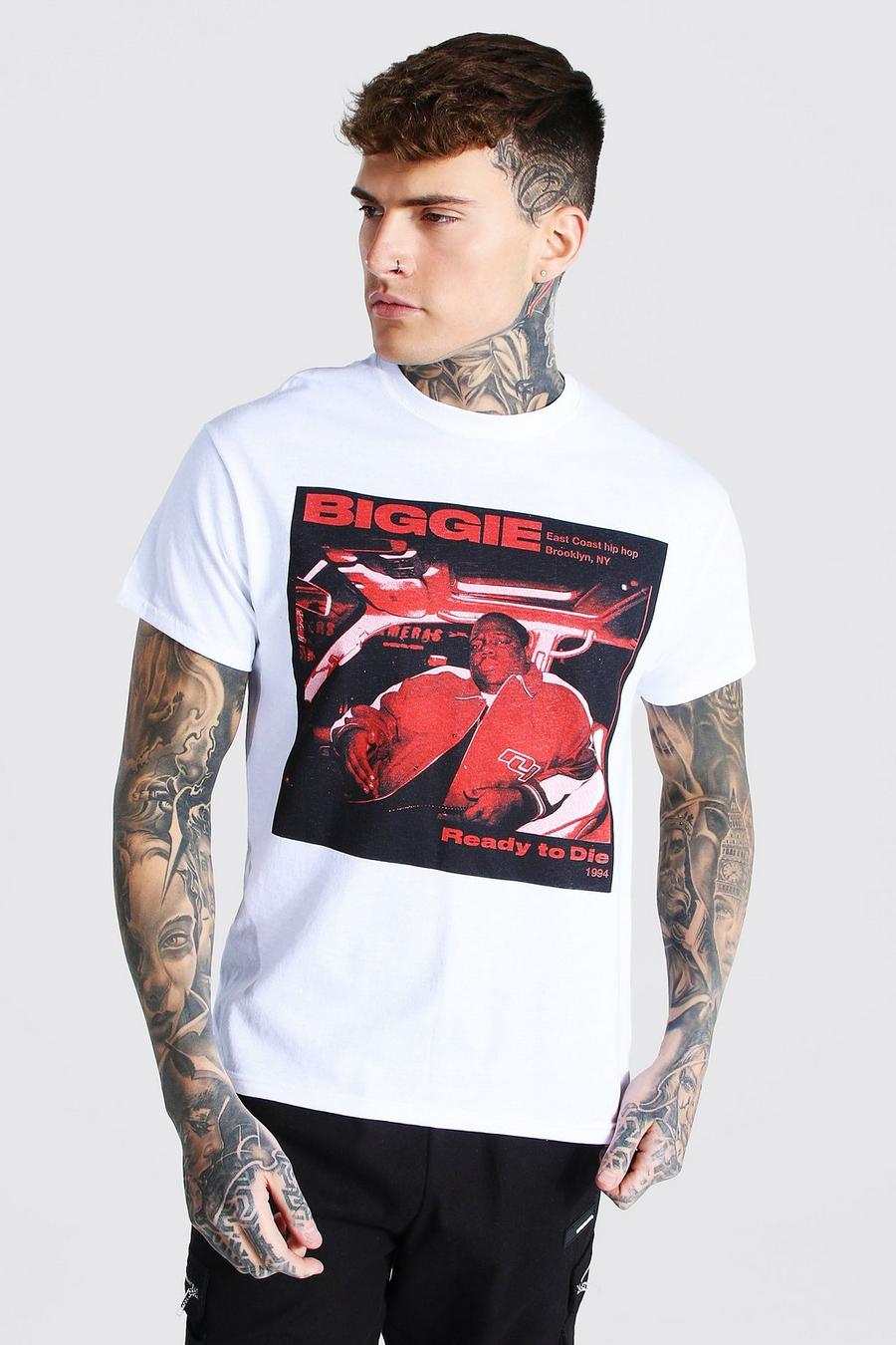 T-Shirt mit lizenziertem „Biggie“-Print, Weiß image number 1