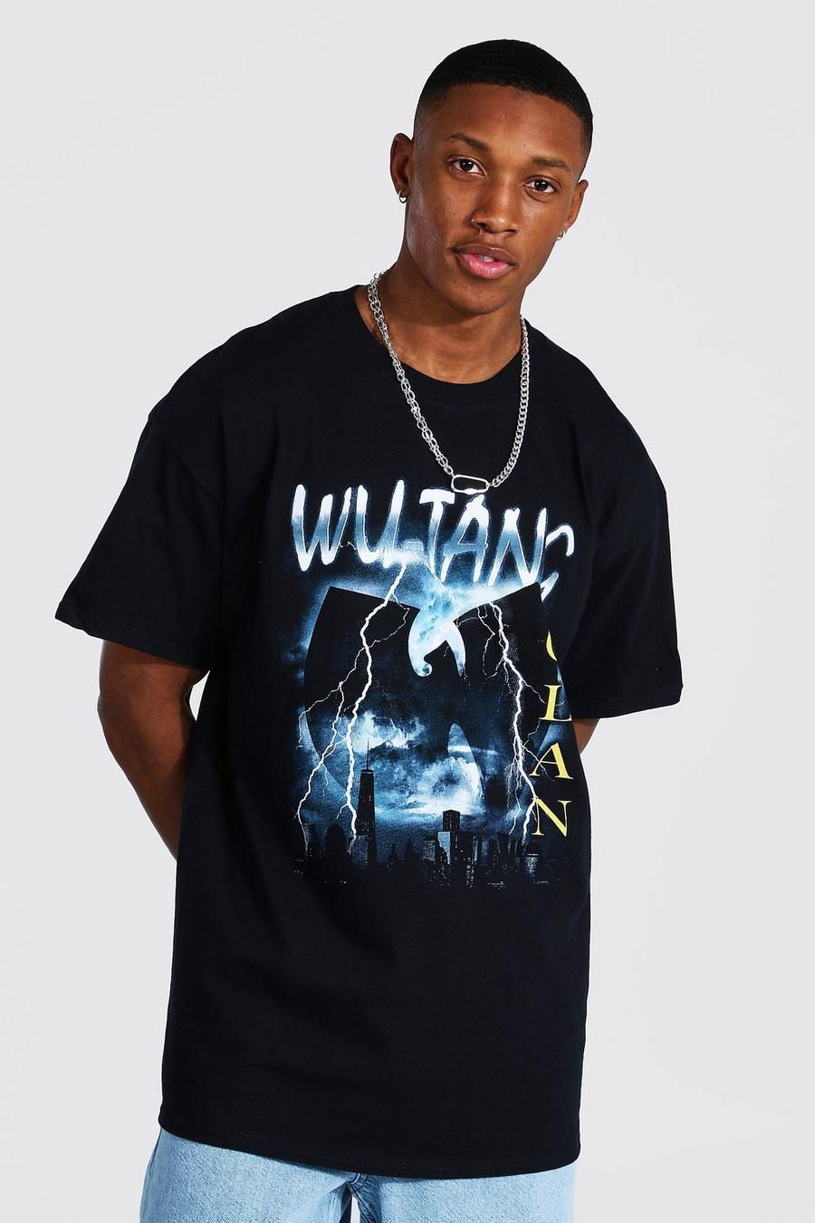 Camiseta oversize con estampado de Wu-Tang, Negro image number 1