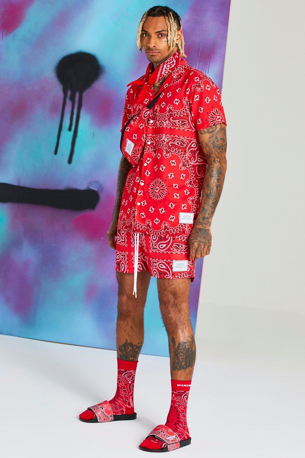 Quavo Bandana Print Shirt And Short Set