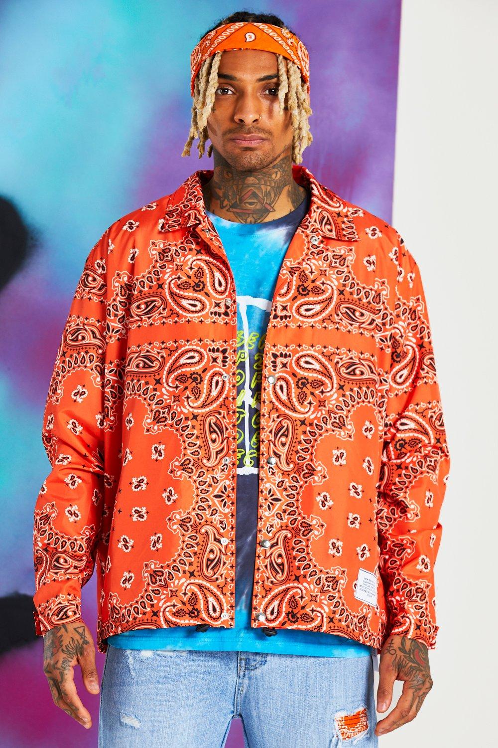 Quavo Bandana Print Coach Jacket