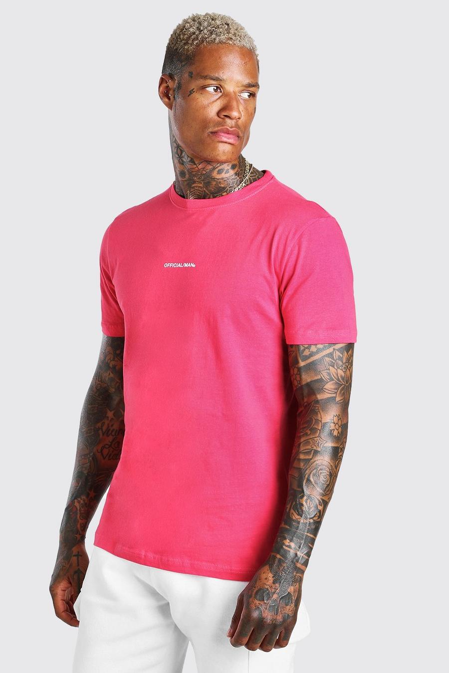 Coral pink Official MAN Front & Back Print T-Shirt image number 1