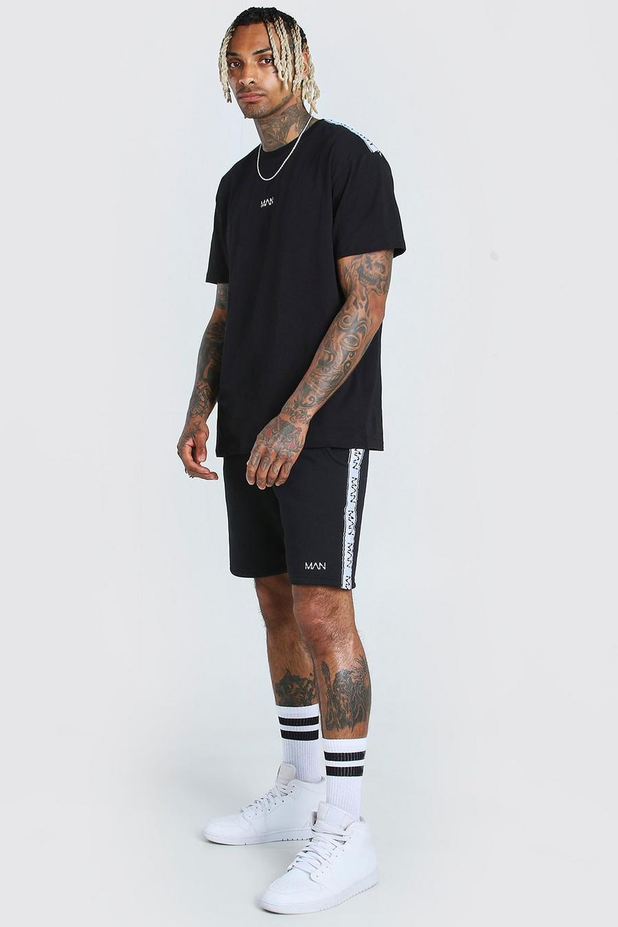 Black Original MAN Tape T-Shirt & Short Set image number 1