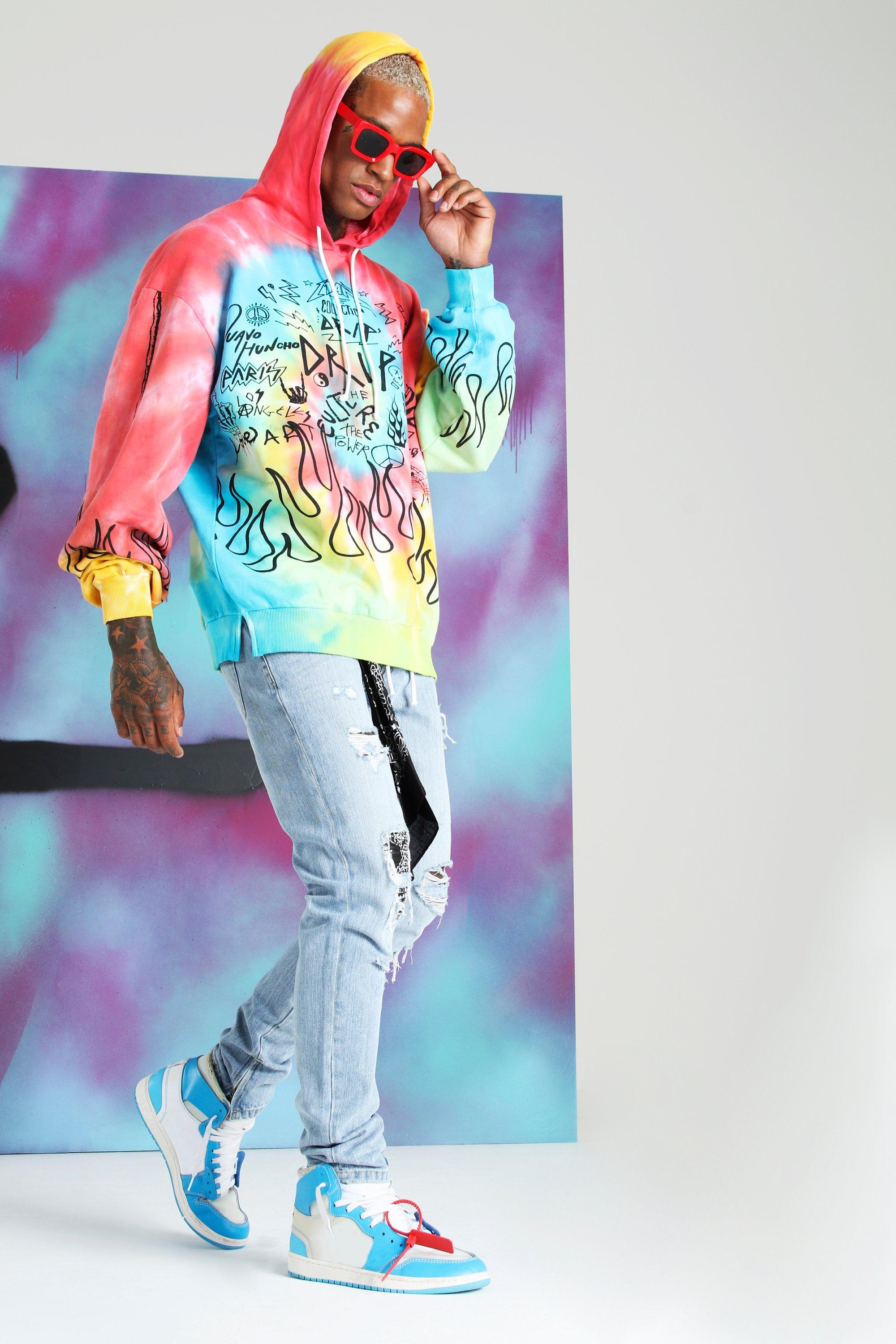 Quavo Oversized Graffiti Print Hoodie