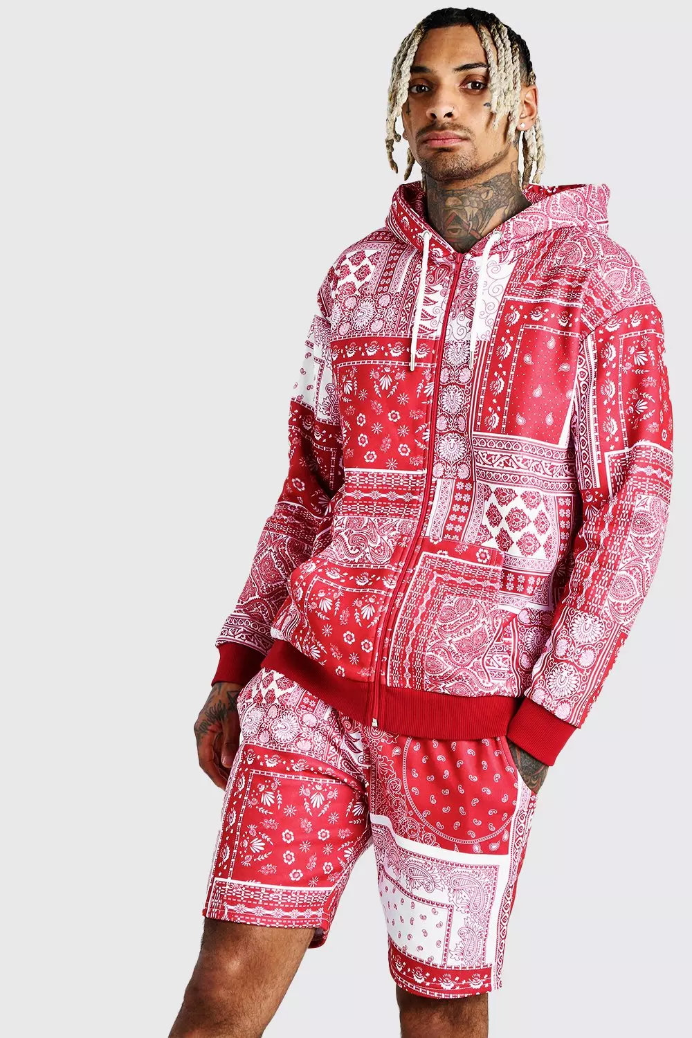 Red bandana sweat store suit