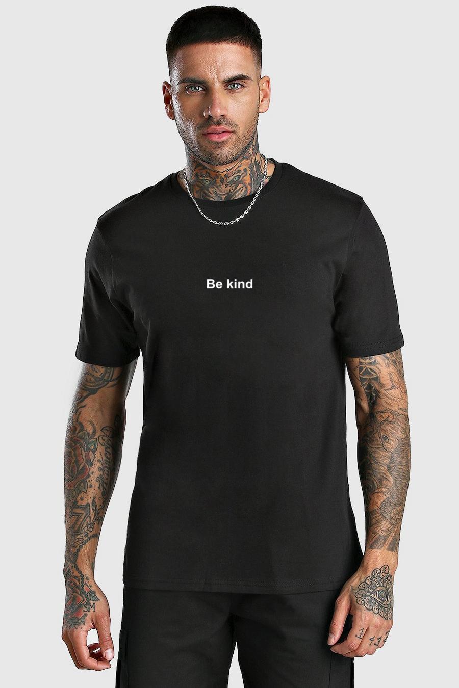 Charity-T-Shirt mit „Be Kind“-Slogan, Schwarz image number 1