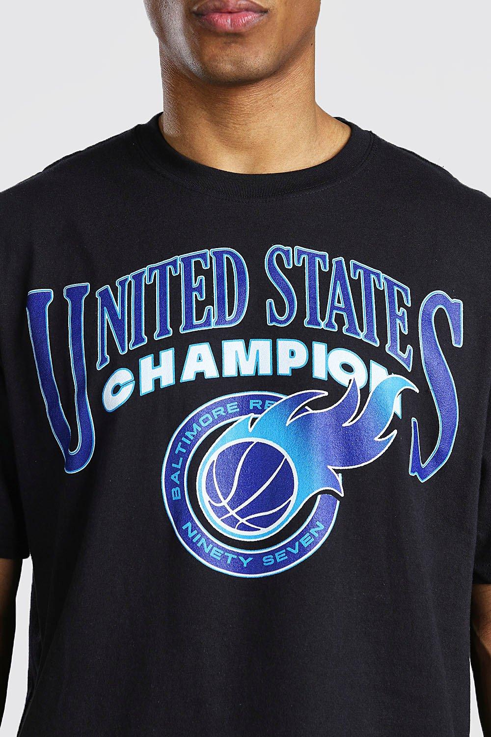 Men's Oversized Basketball Champions Graphic T-Shirt