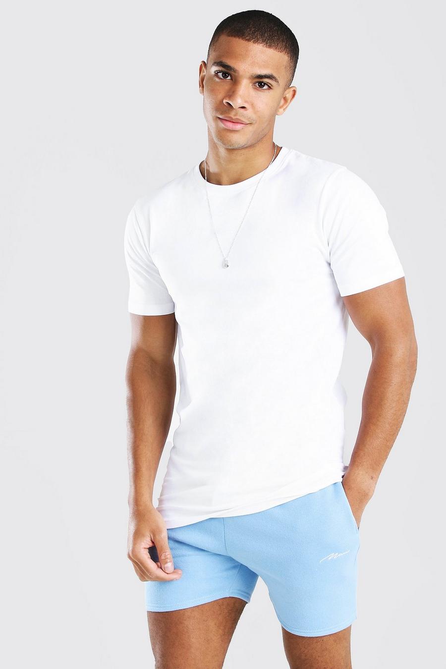 t-shirt long coupe musculaire, Blanc image number 1