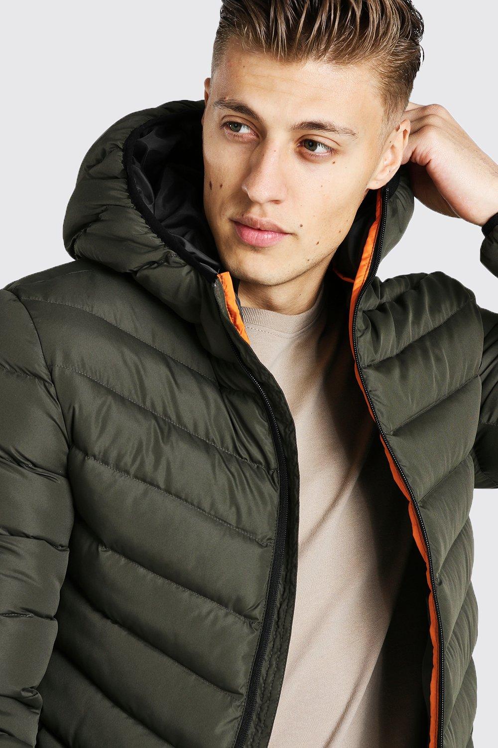 Khaki Quilted Zip Jacket