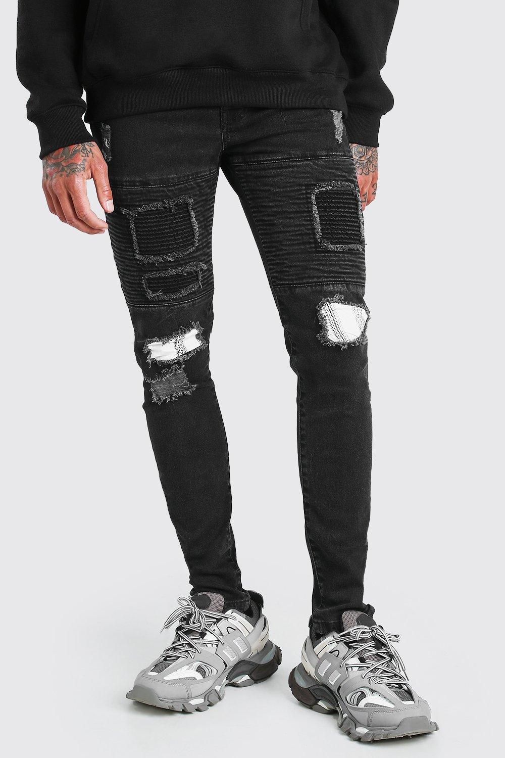 super skinny biker jeans