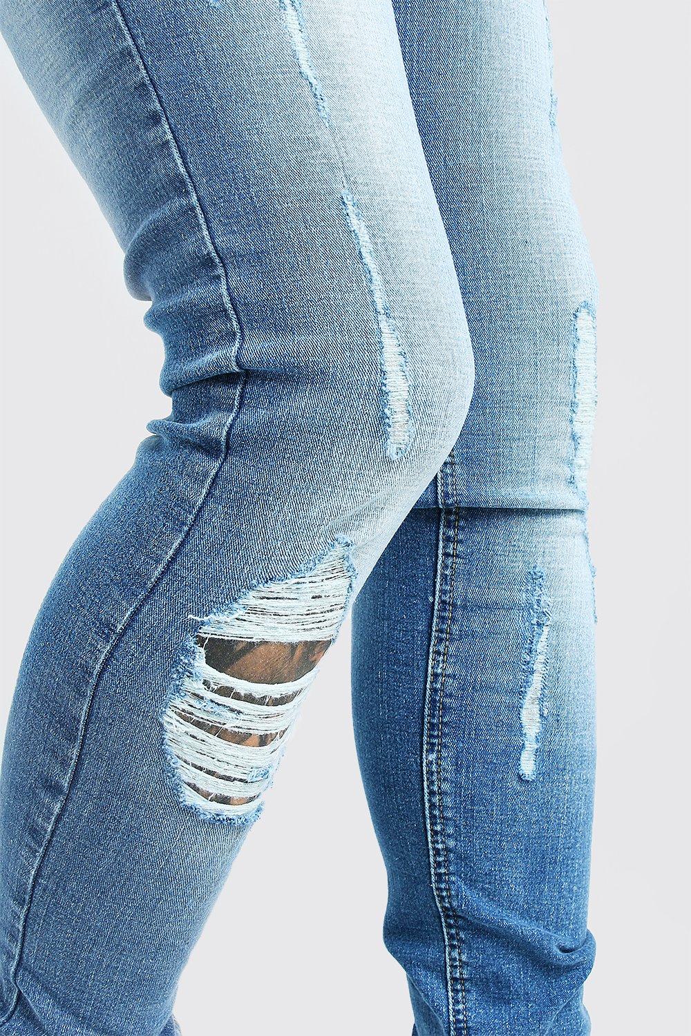 super skinny destroyed jeans