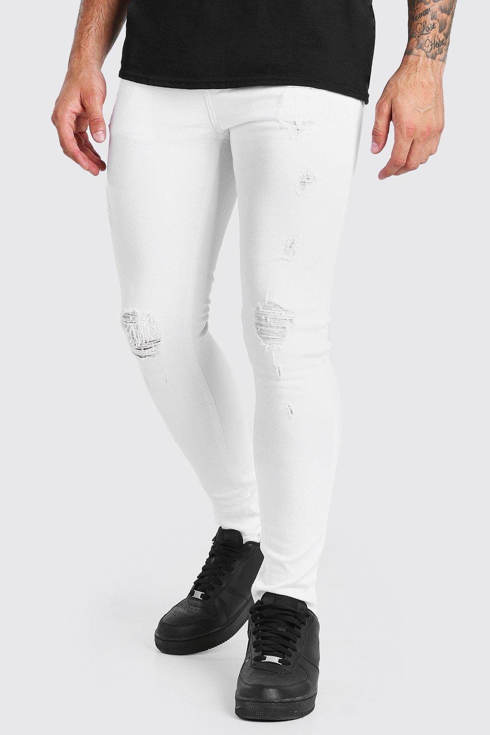 white super skinny ripped jeans