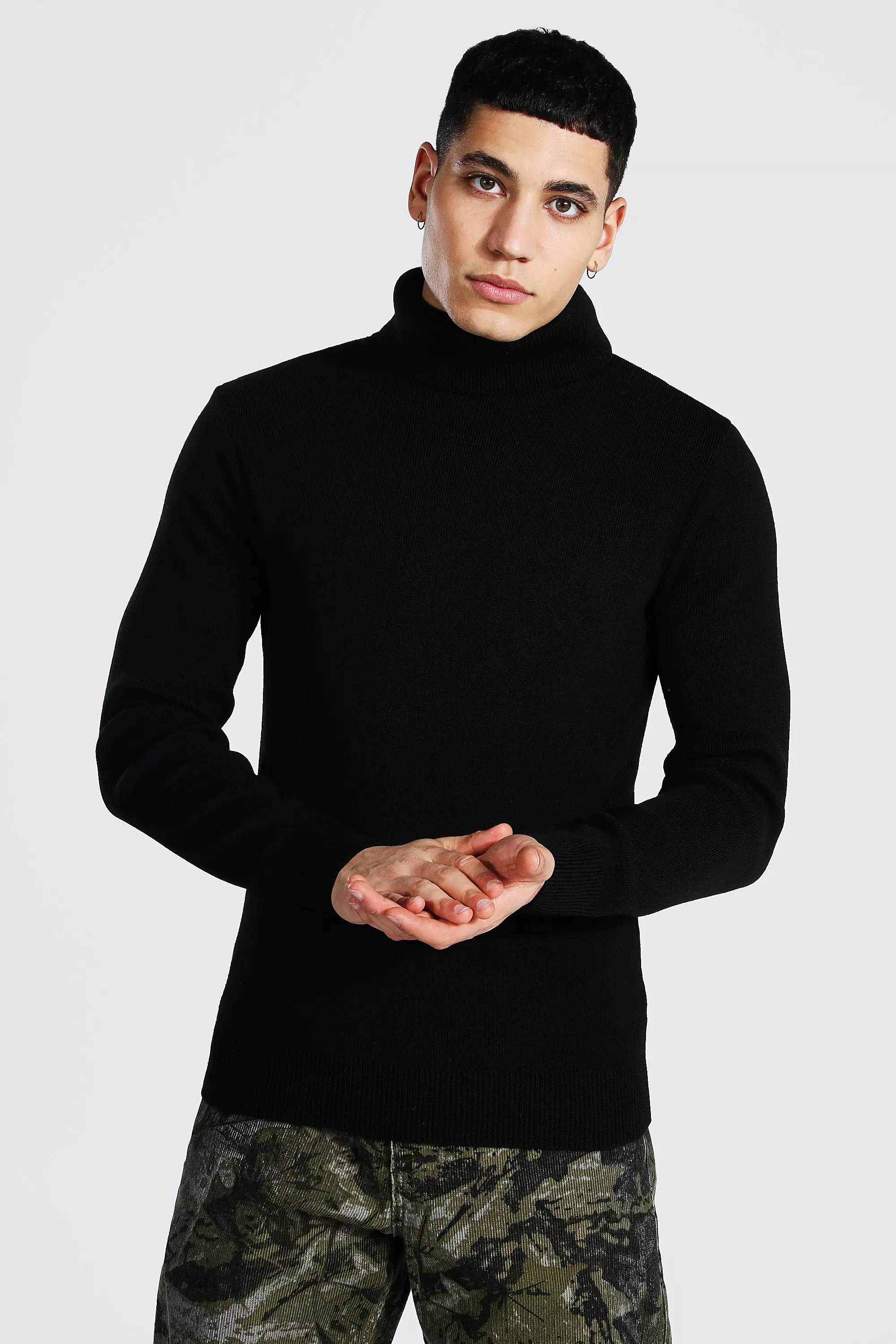 Muscle fit hotsell roll neck jumper