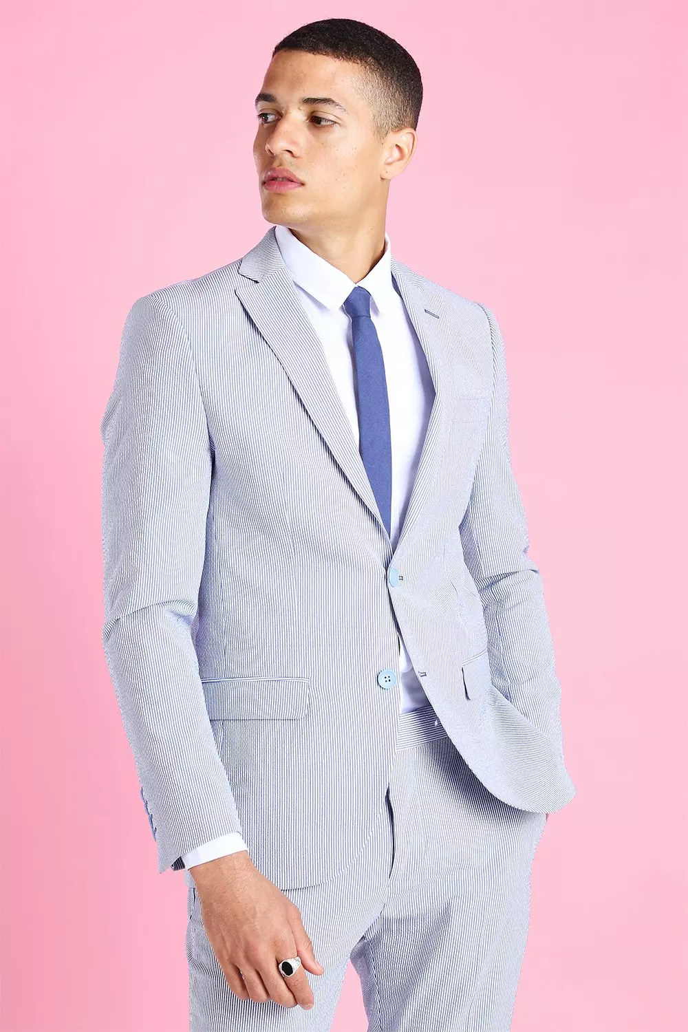 Mens pink seersucker on sale suit