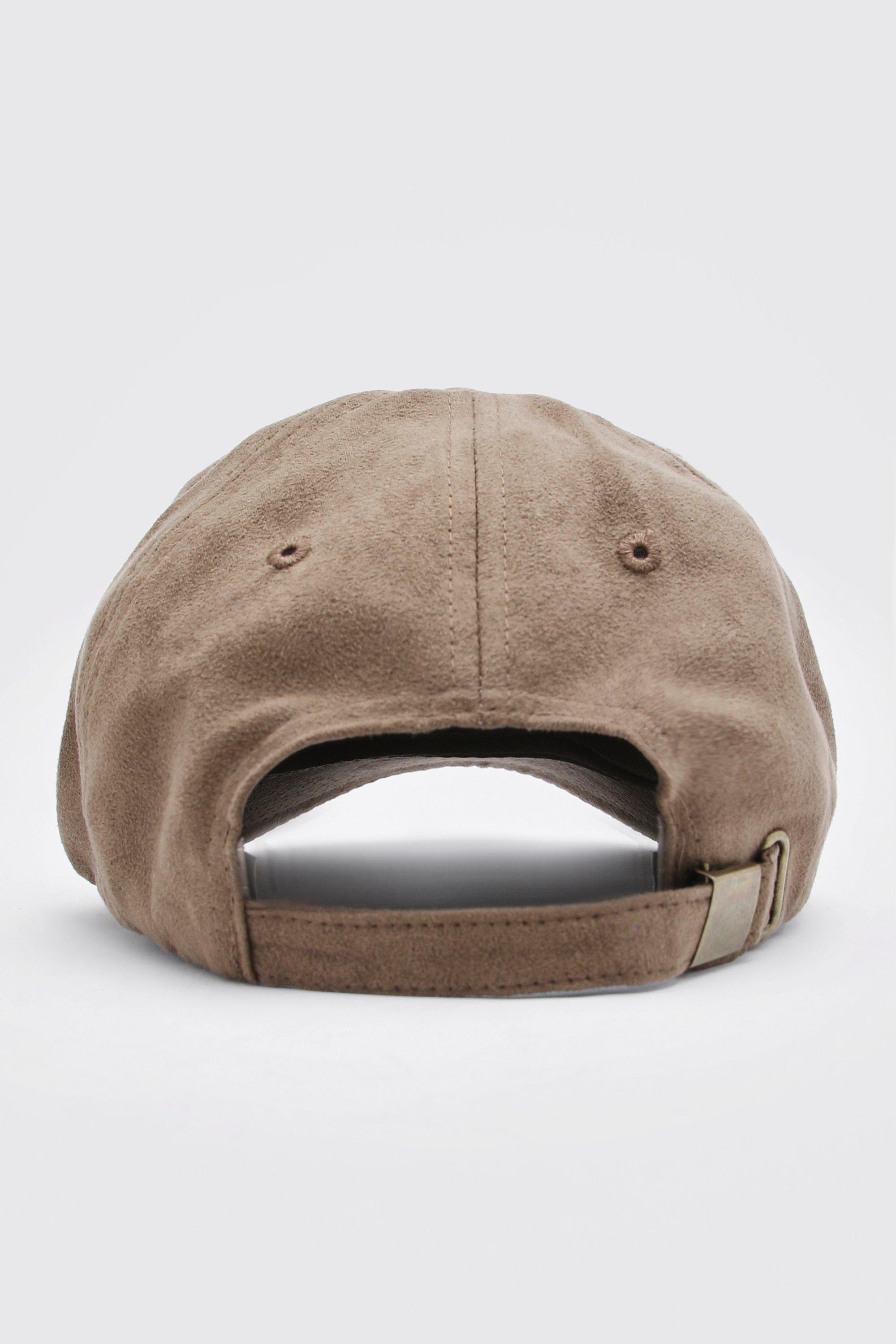 khaki faux suede cap