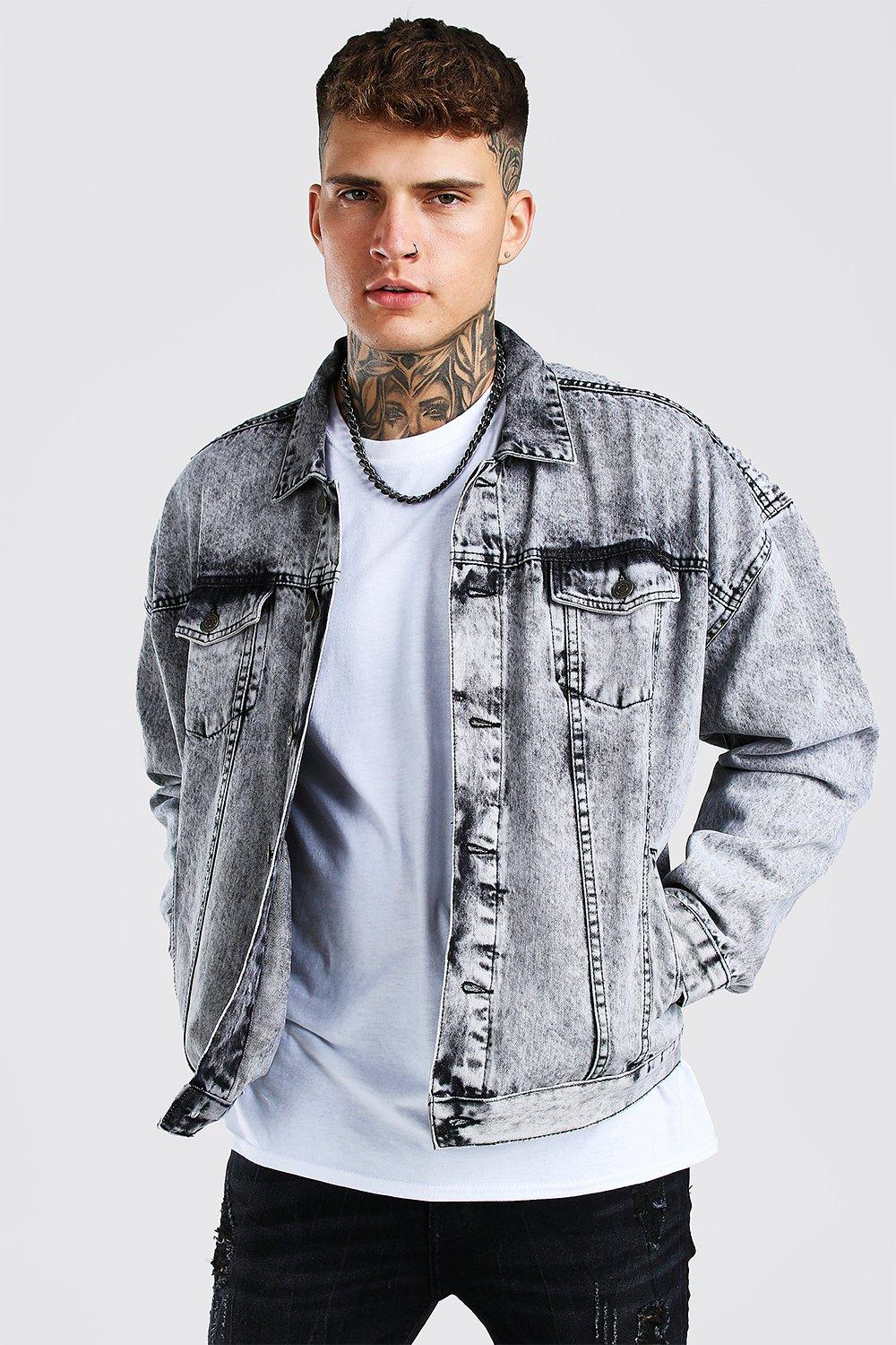 Men's fashion store washed denim jacket