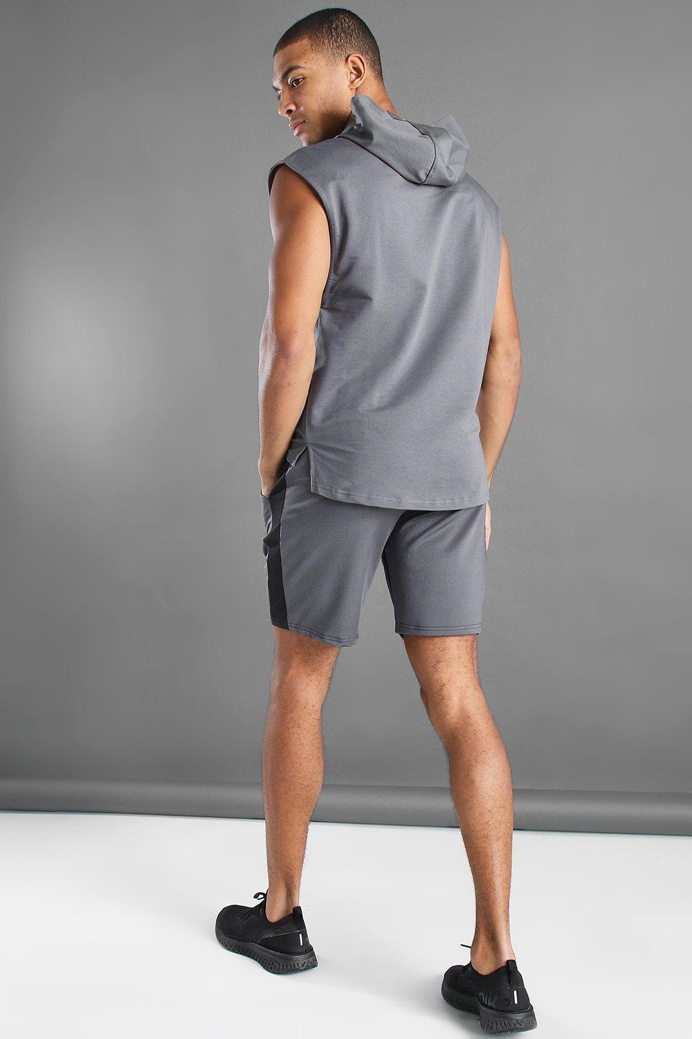 Camiseta de tirantes con capucha y bajo escalonado Active MAN boohoo