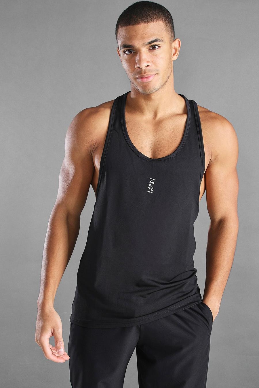 Black Man Active Gym Racer Vest image number 1