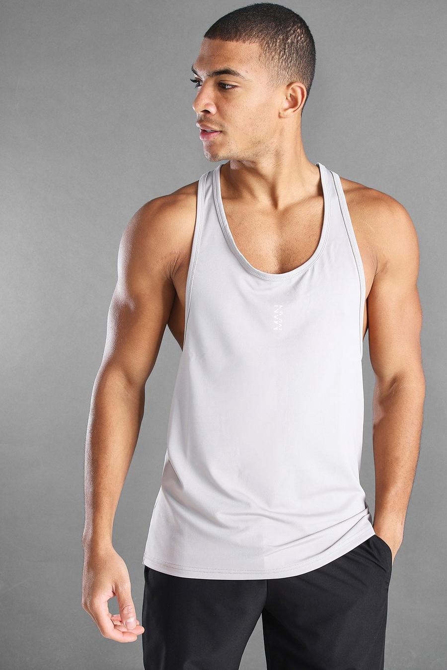 Silver Man Active Gym Racer Tank Top image number 1