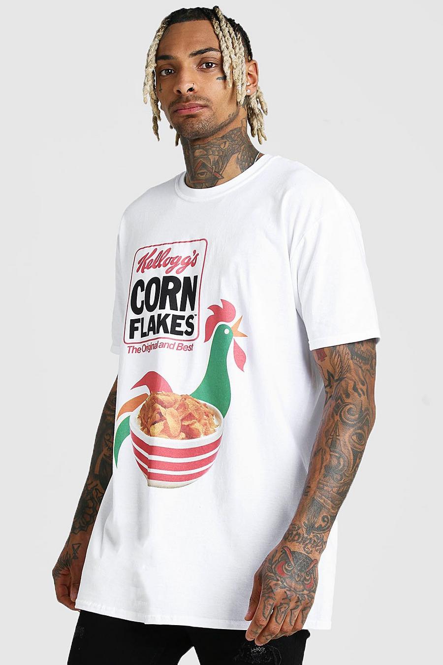 White MAN "Kelloggs Cornflakes" T-shirt med tryck image number 1