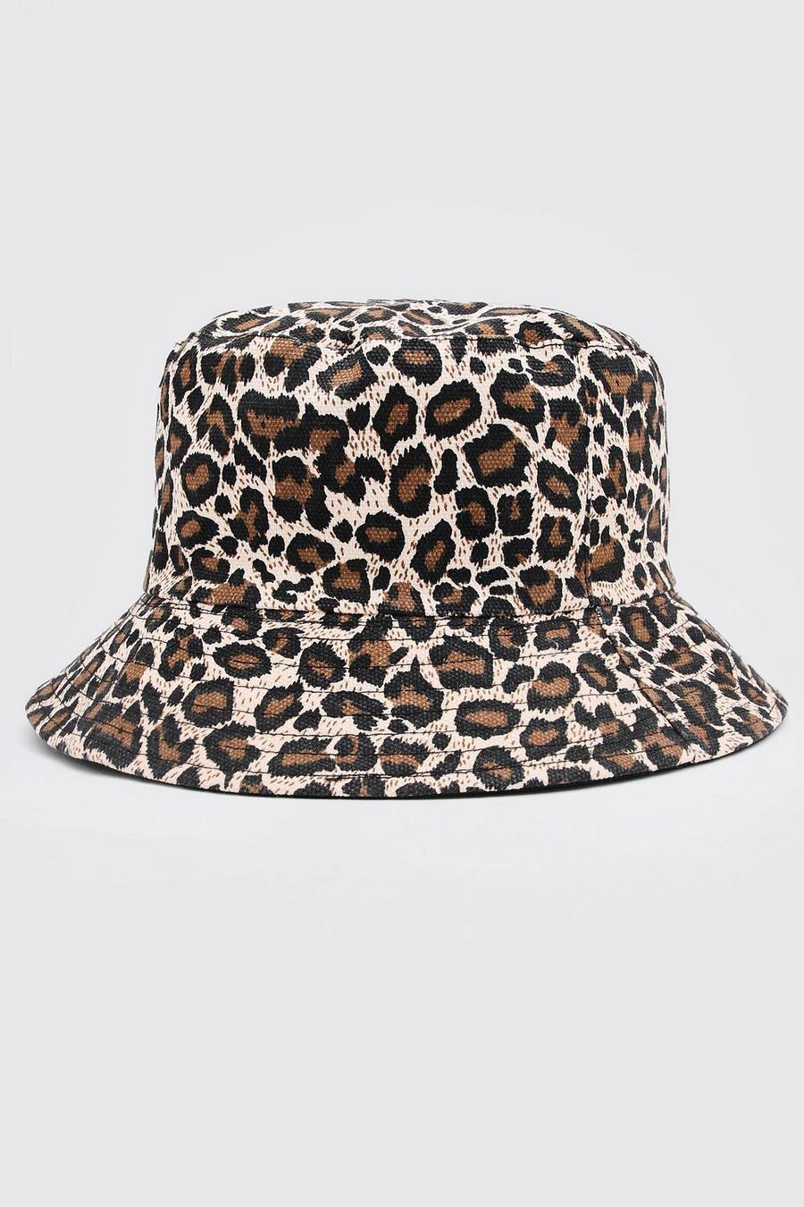 Brown Leopard Print Bucket Hat image number 1