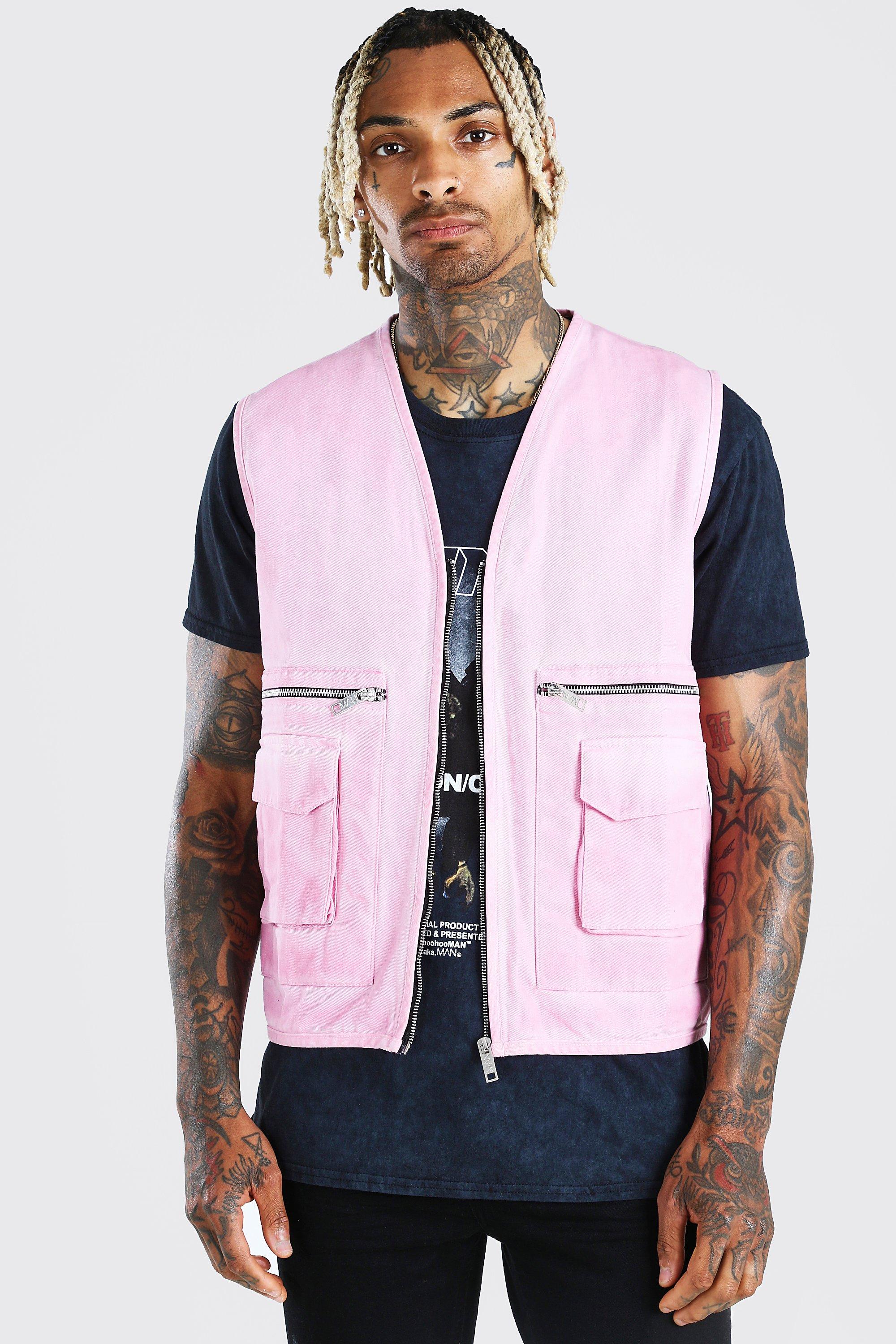 ASOS Utility Gilet in Pink for Men