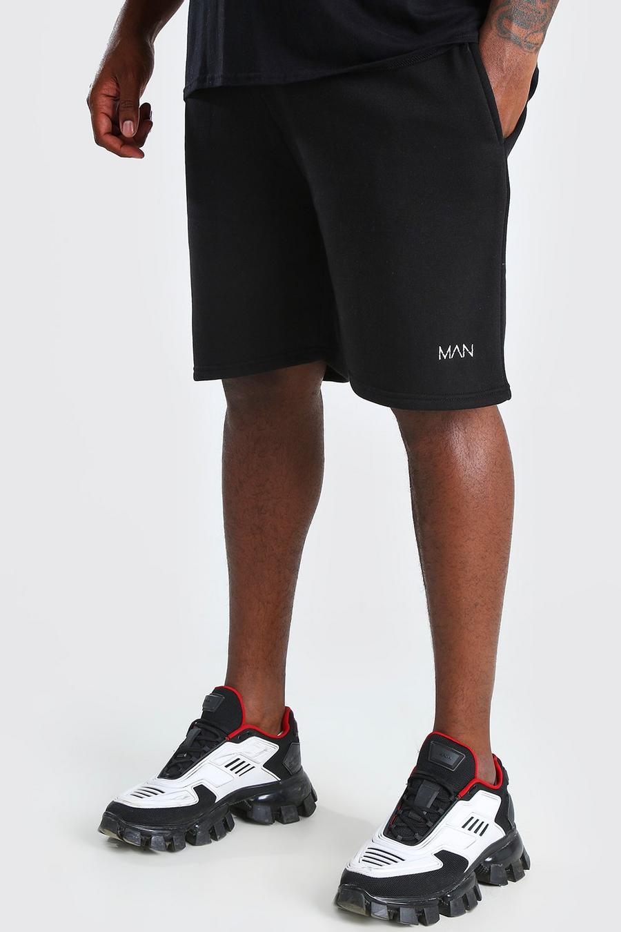 Zwart Plus Man Middellange Jersey Shorts image number 1