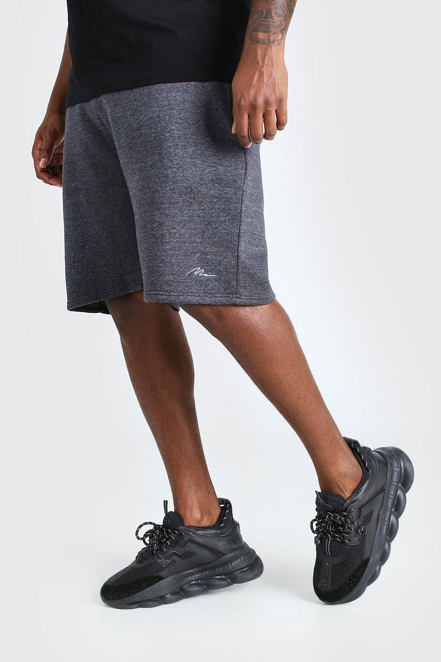 Big And Tall Jersey-Shorts mit MAN-Schriftzug, Anthrazit image number 1