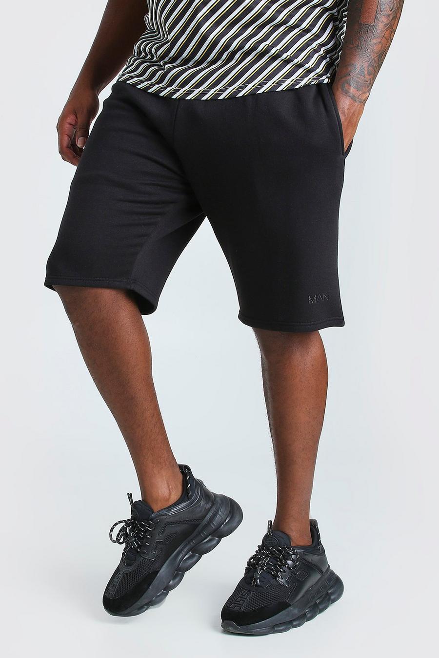 Black Plus Man Jersey Basketbal Shorts image number 1