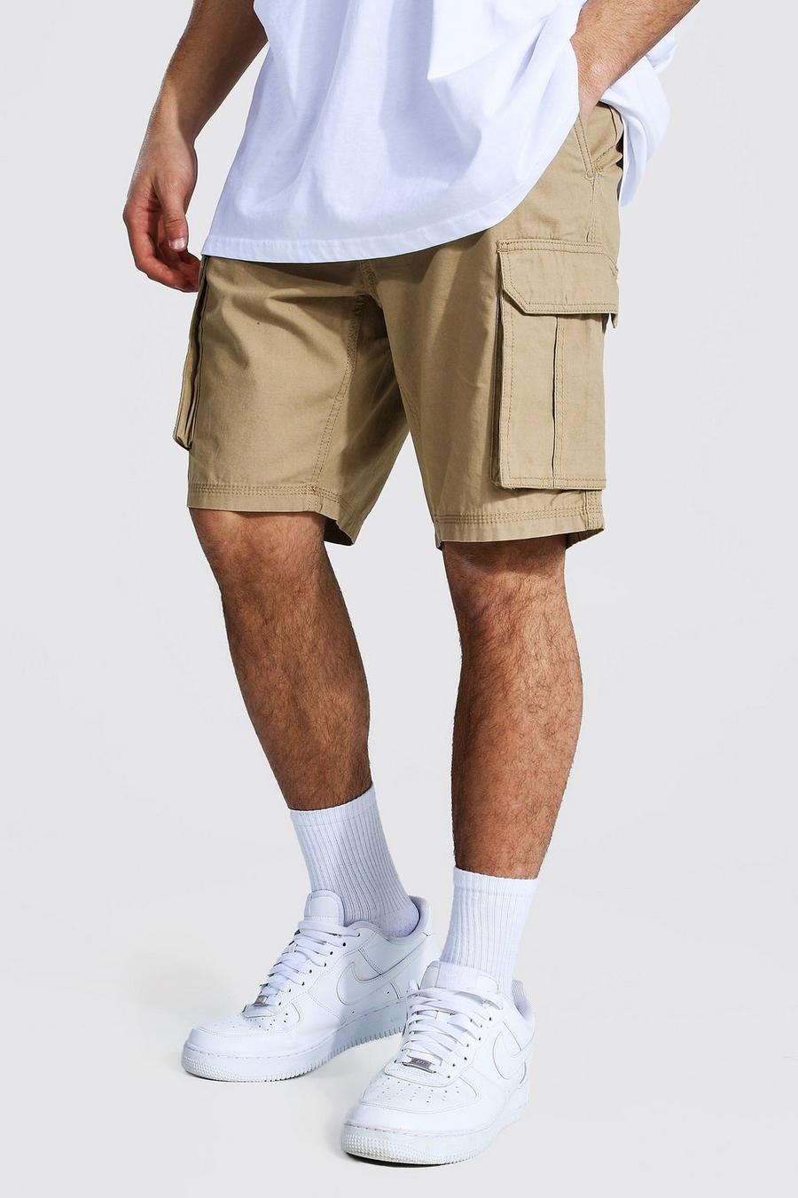 Stone Cargo Shorts Met Taille Band image number 1