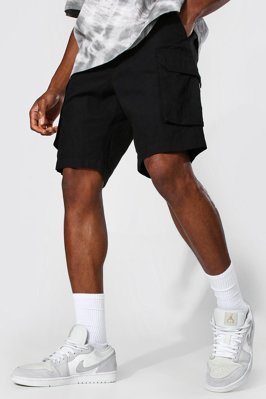 Black Cargo Shorts Met Elastische Middel image number 1