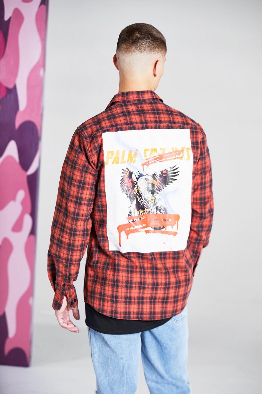 Long Sleeve Check Shirt With Back Print image number 1