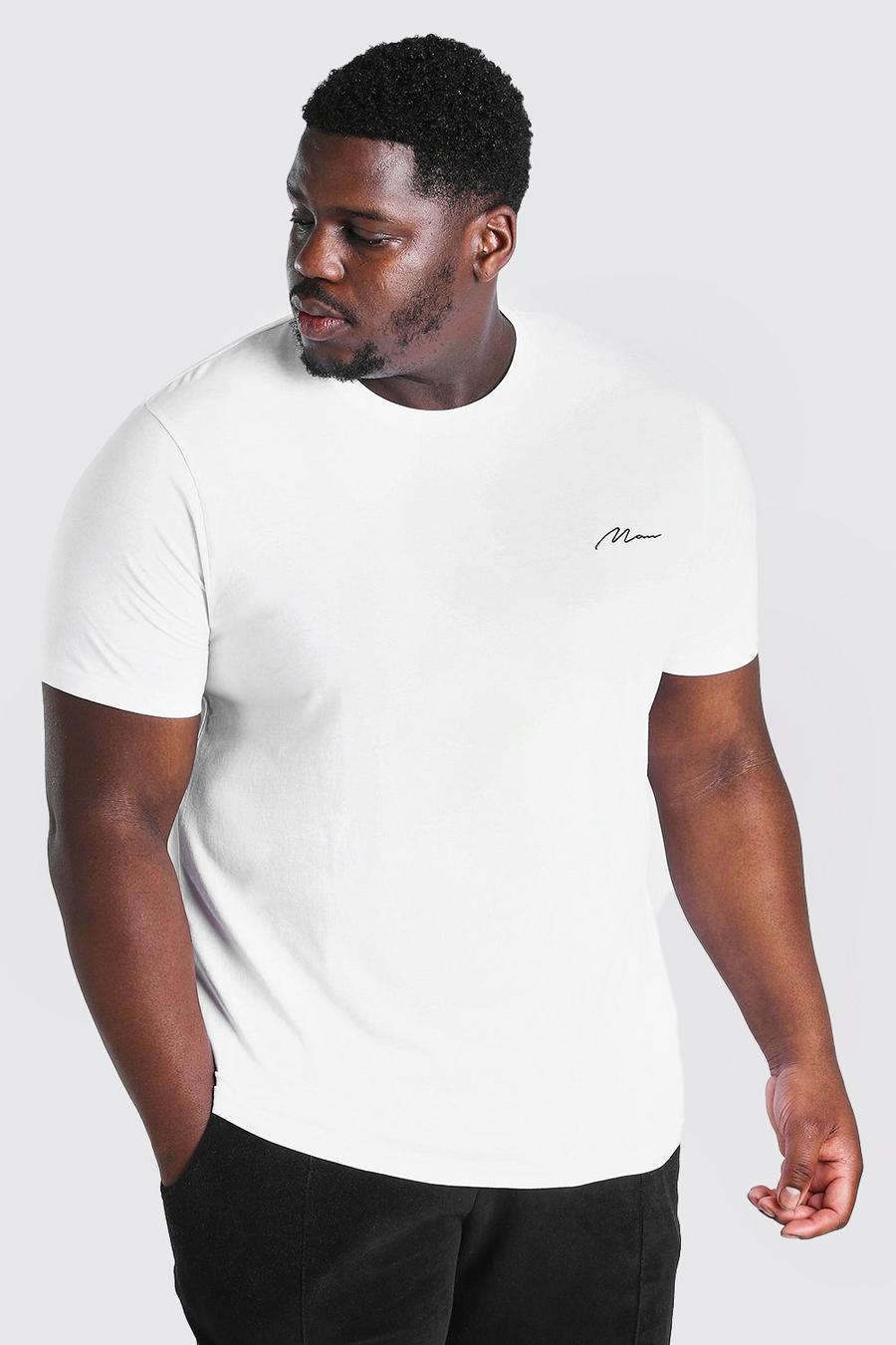 White Big & Tall - Man Script T-shirt med logga image number 1