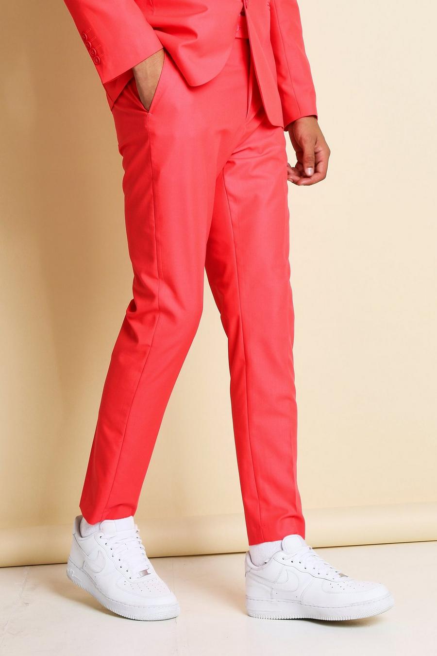 Neon-pink Skinny Neon Suit Trousers image number 1