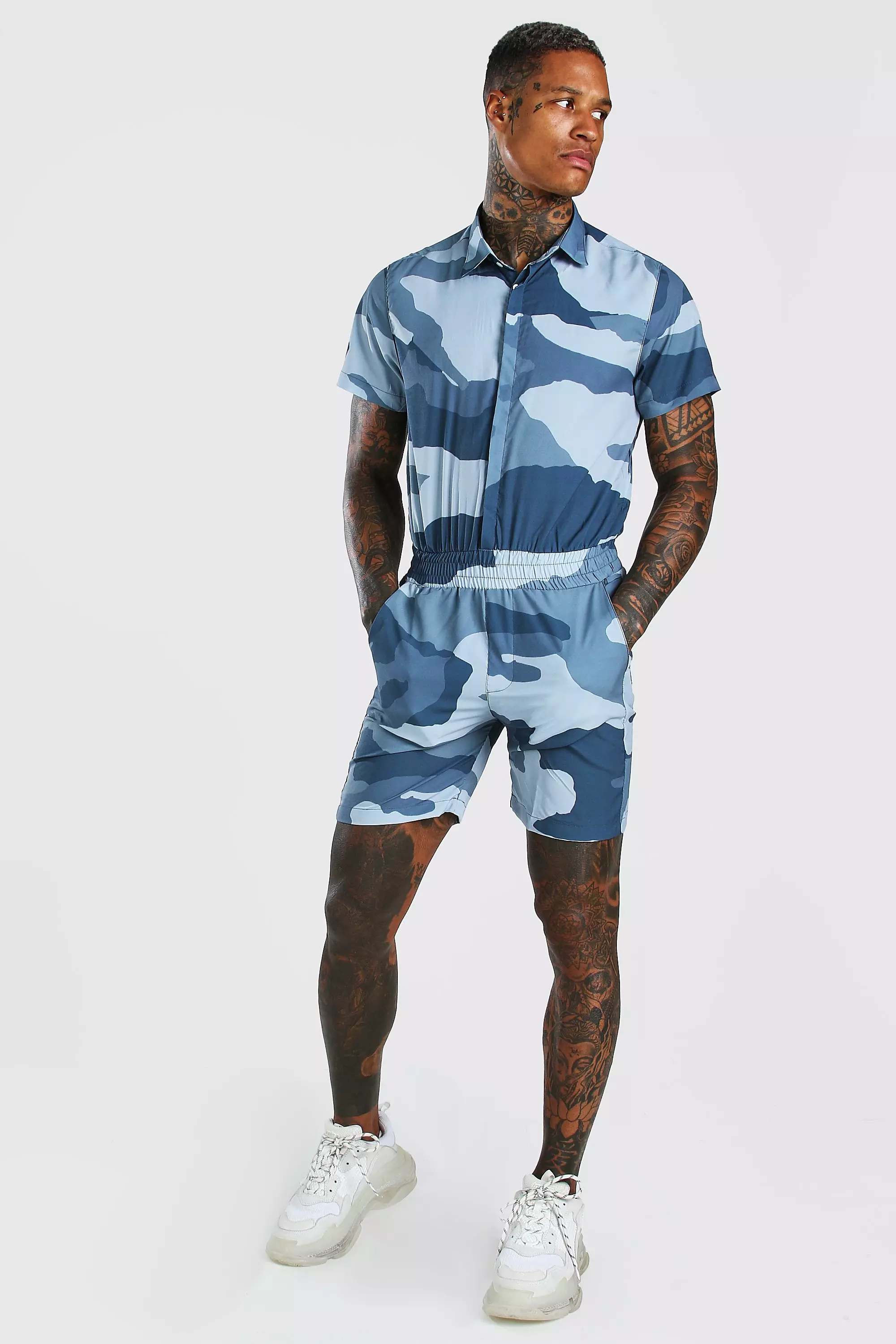 Camo short outlet romper