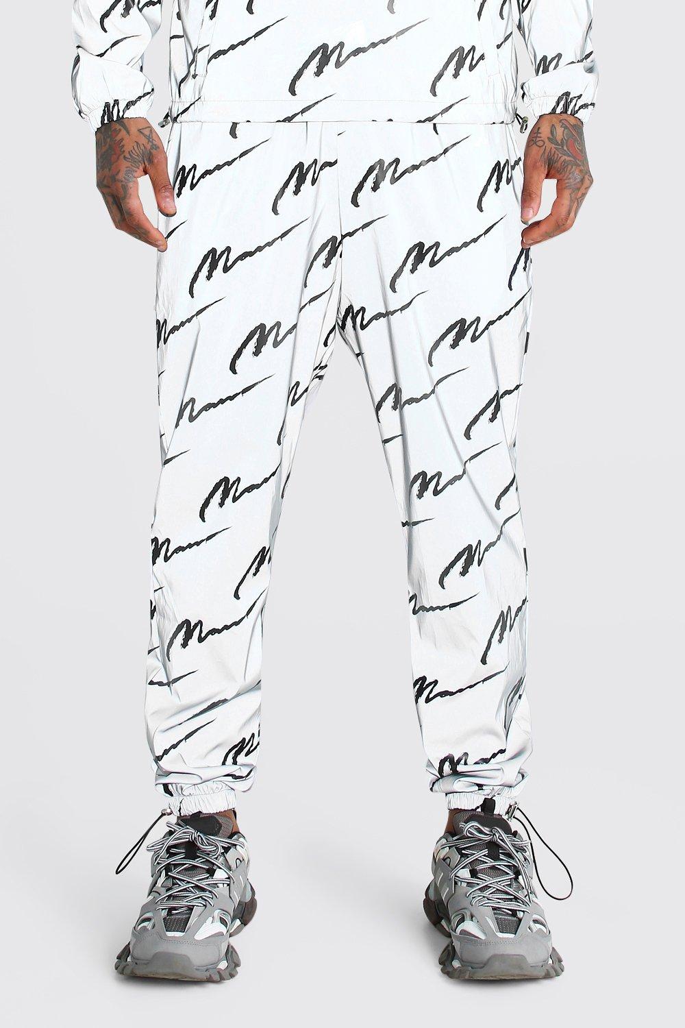 boohoo reflective joggers