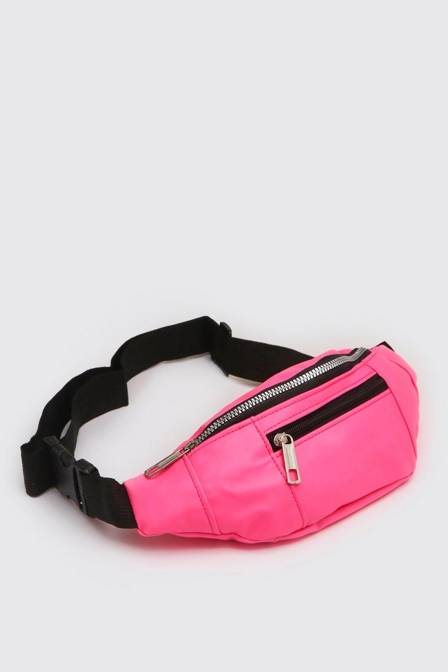 Neon-pink Large PU Neon Bum Bag image number 1