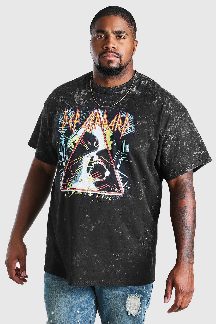 Charcoal Plus Size Gelicenseerd Def Leppard T-Shirt image number 1