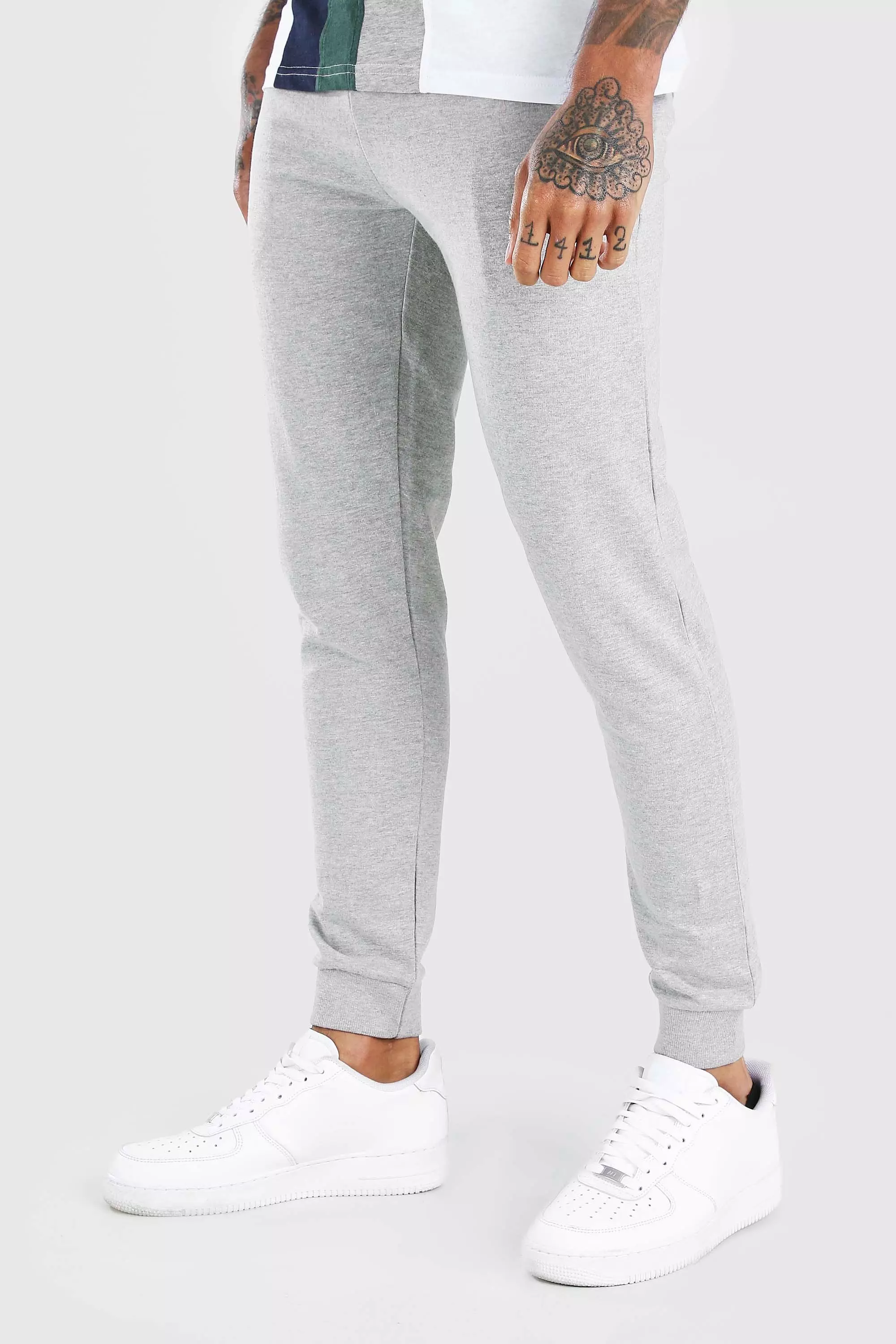 Super skinny grey online joggers mens