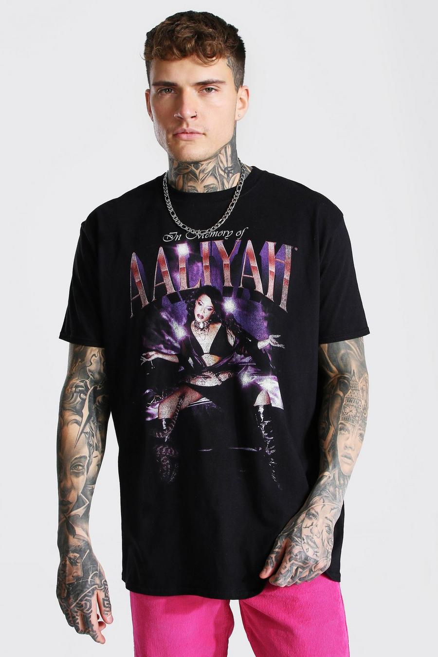 T-shirt oversize officiel Aaliyah, Black image number 1