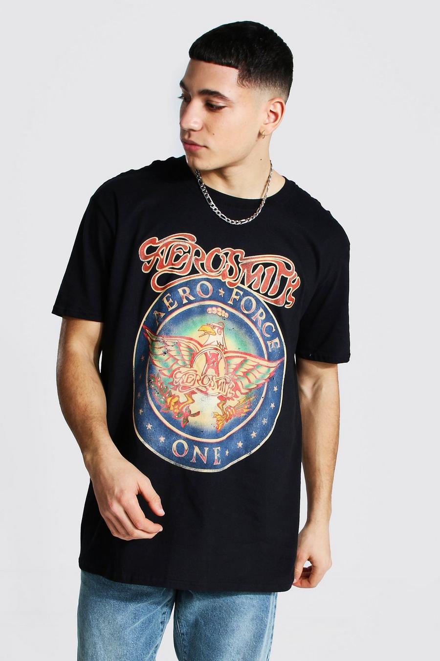 Black Aerosmith Oversize t-shirt med tryck image number 1