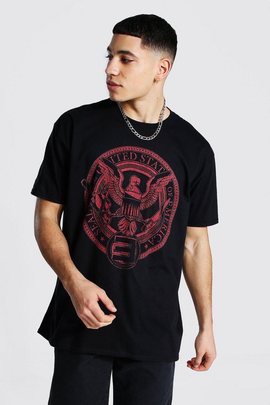 Black Oversized Eminem License T-Shirt image number 1