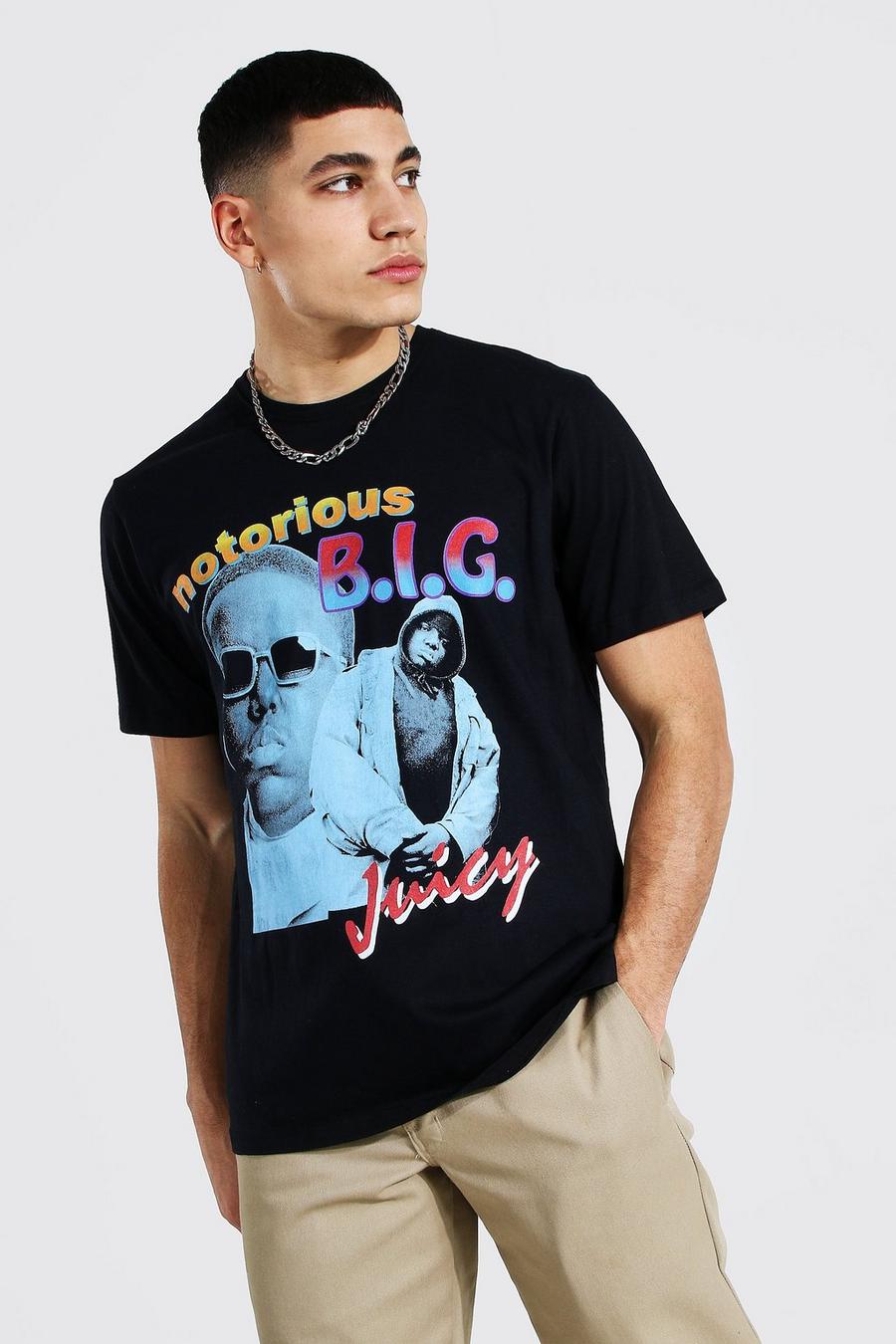 Black Biggie Oversize t-shirt med tryck i 90-talsstil image number 1