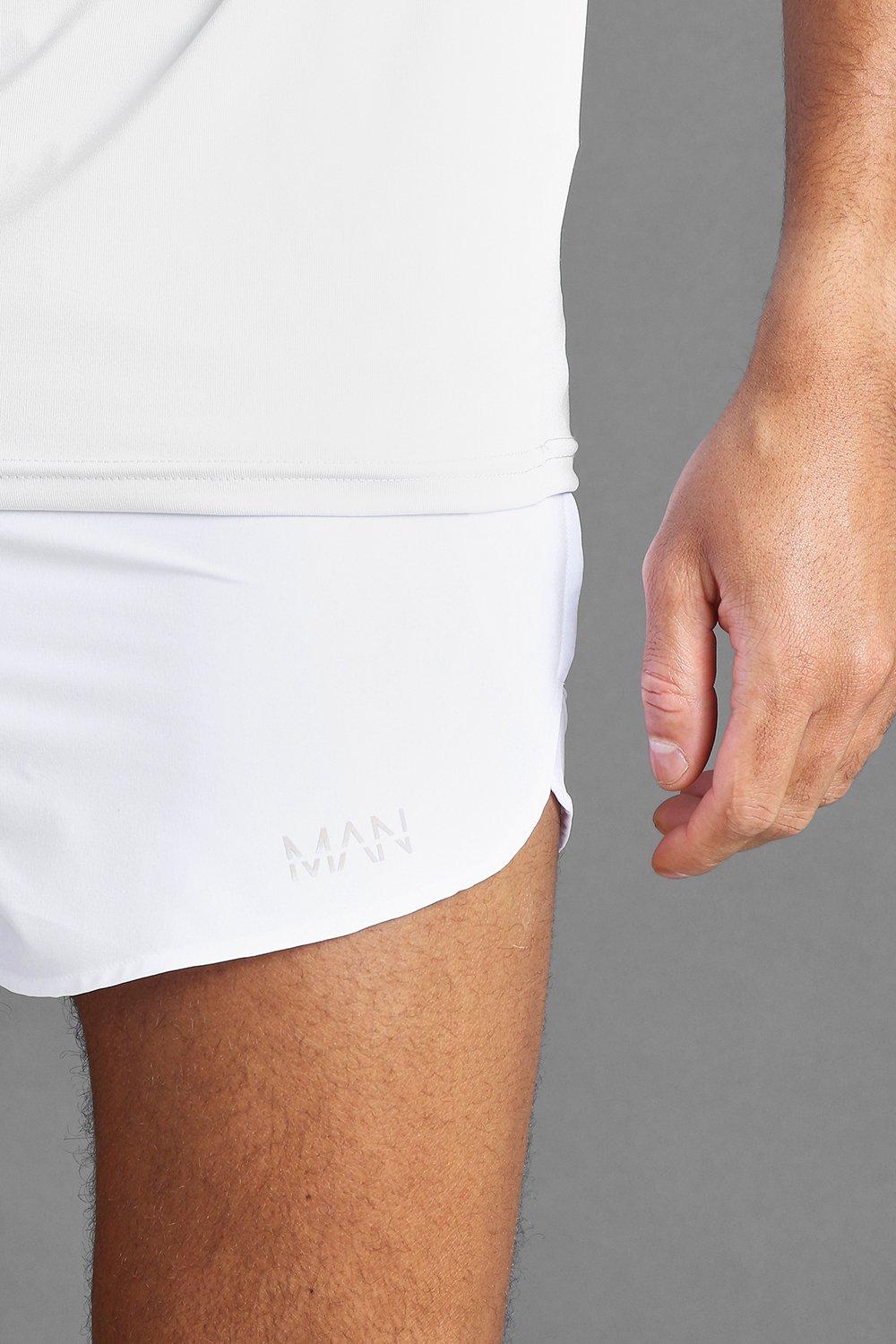 white runner shorts