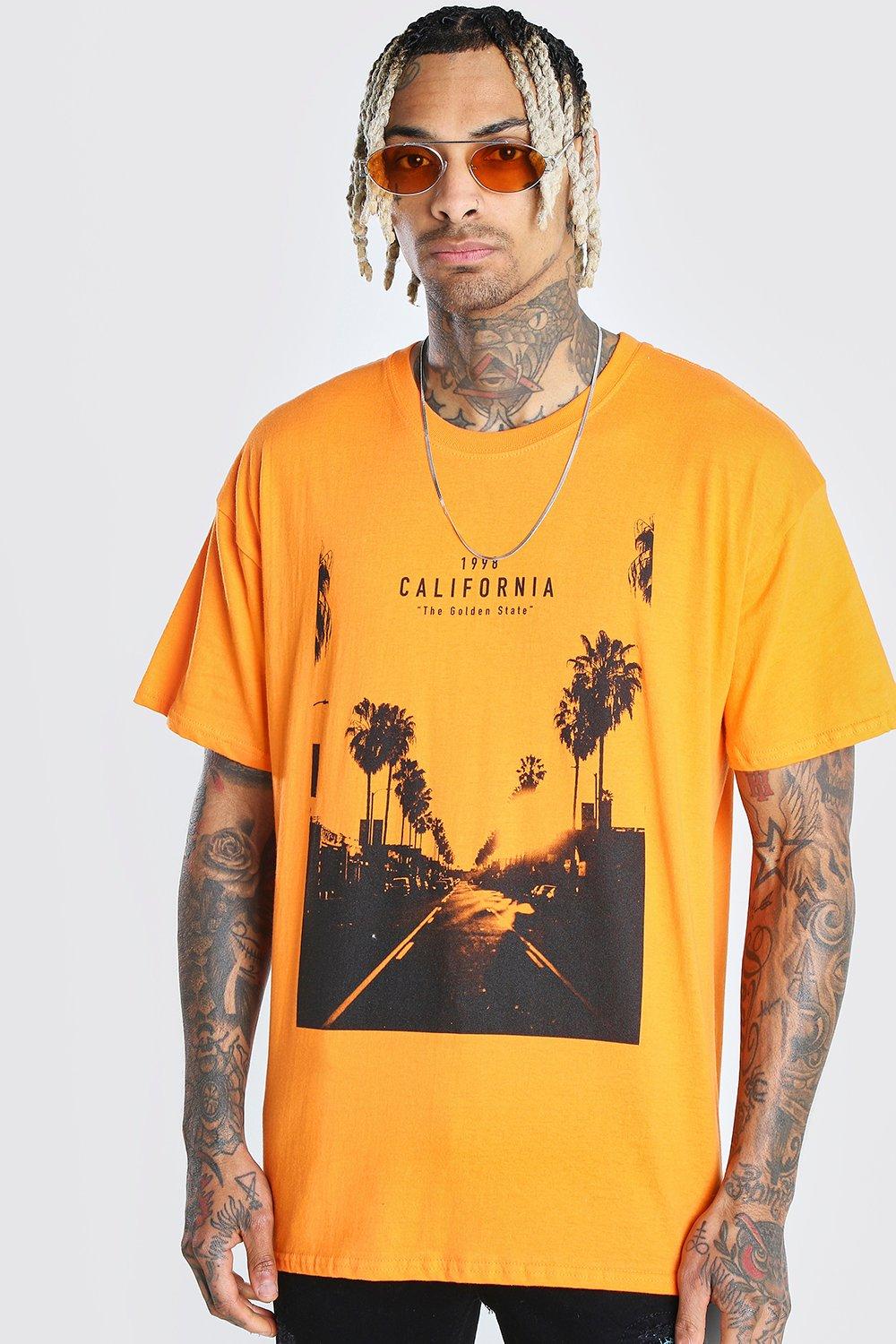 Oversized California Photo Print T Shirt Boohoo