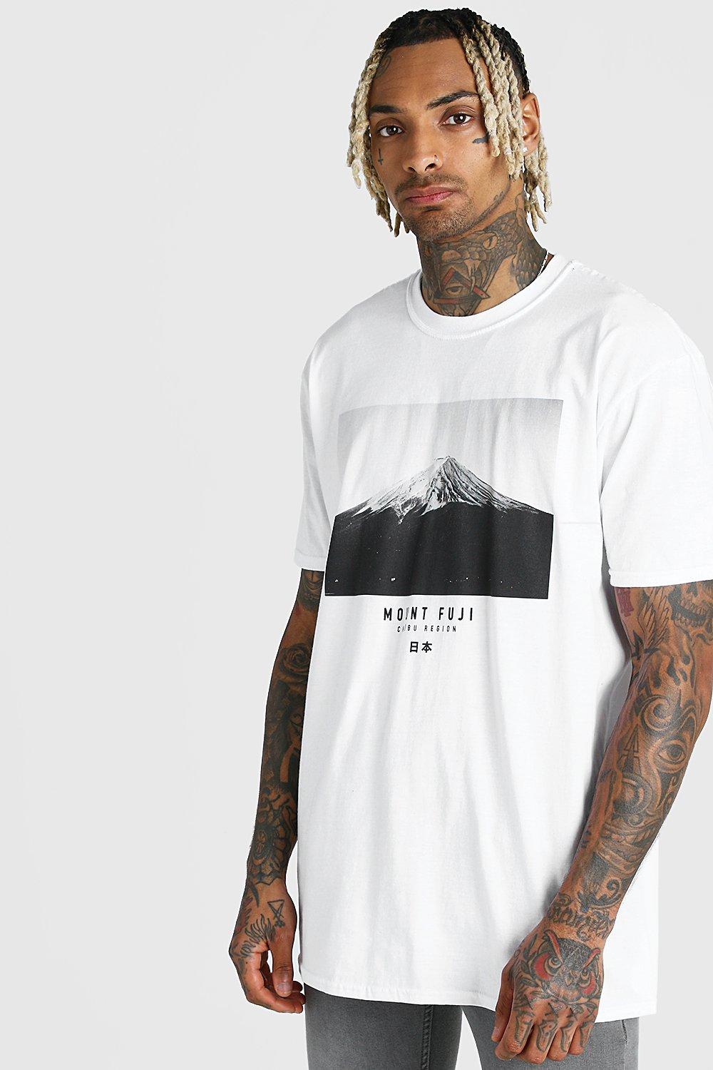 Oversized Mount Fuji Photo Print T Shirt Boohoo