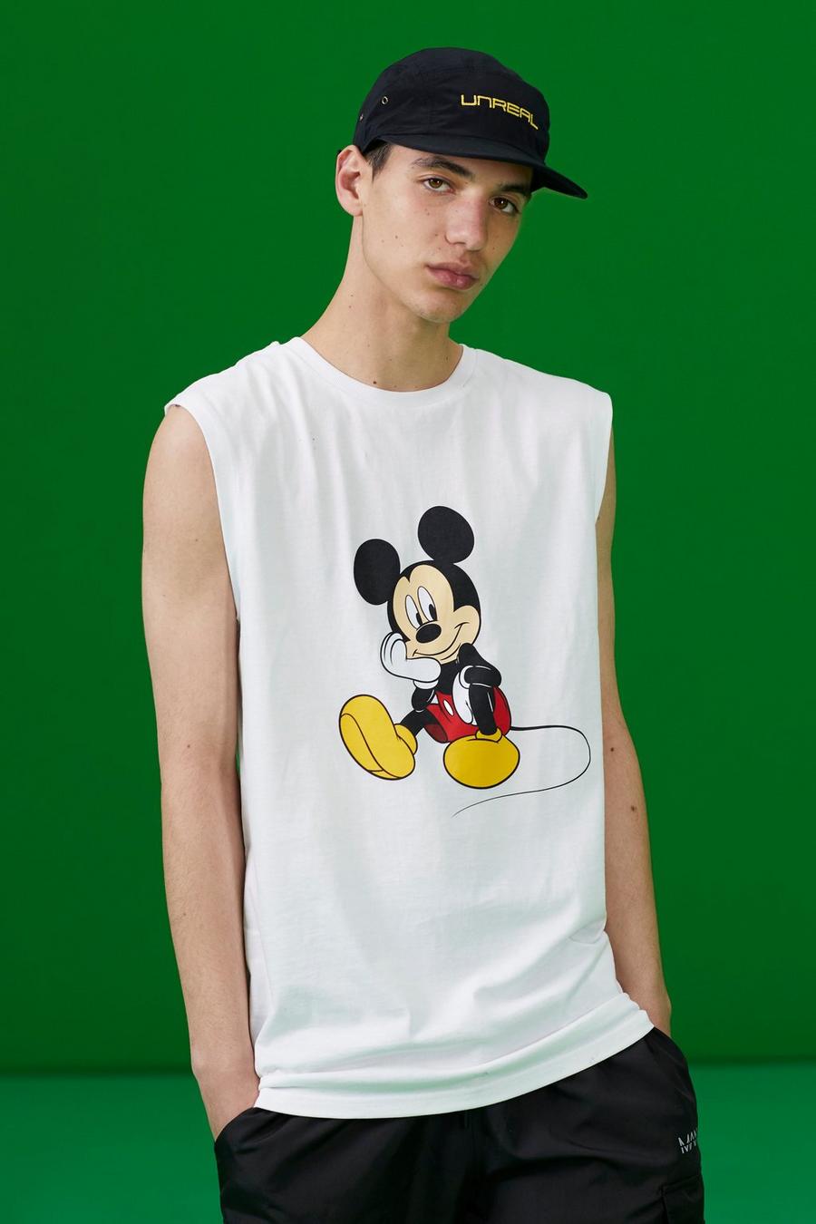 Camiseta de tirantes estampada con Mickey de Disney, Blanco image number 1