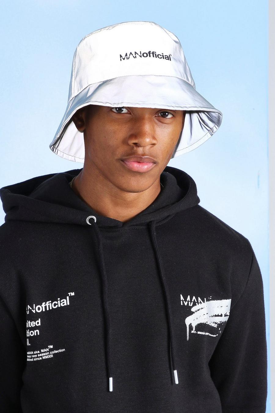 Silver MAN Official Reflective Bucket Hat image number 1