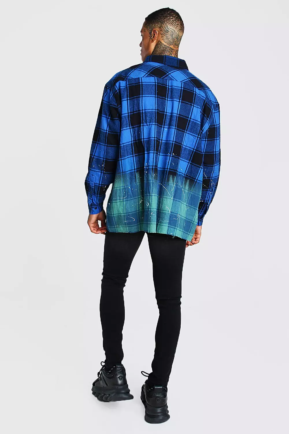 SUBCULTURE OMBRE CHECK SHIRT BLUE！@（SUBCULTURE
