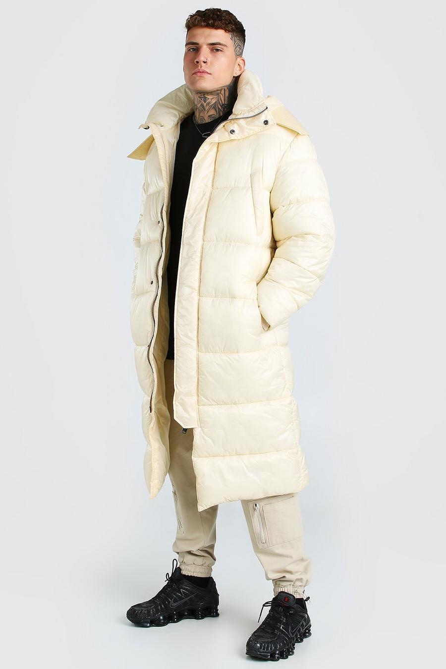Off white Longline Hand Filled Puffer In Matte Look image number 1